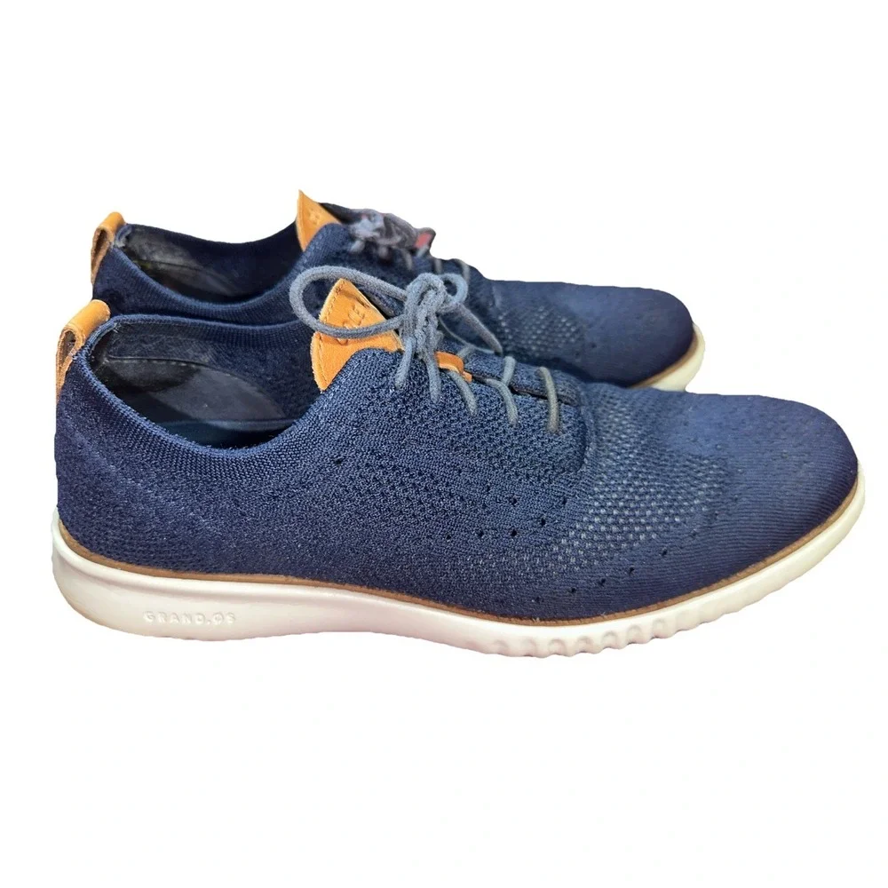 Cole Haan 2.ZeroGrand Stitchlite Wingtip Oxford Mens 11M Blue Knit Sneaker